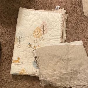 Pottery Barn Kids Dakota Baby Bedding Quilt and Crib Skirt